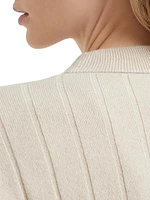 Cashmere Flat Rib Sweater with Monili