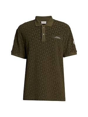 Monogram Cotton Short-Sleeve Polo Shirt