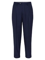 Virgin Wool Prince of Wales Leisure Fit Trousers