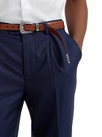 Virgin Wool Prince of Wales Leisure Fit Trousers