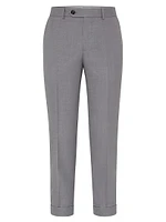 Virgin Wool and Silk Lightweight Hopsack Formal Fit Trousers