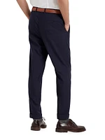 Super 120s Virgin Wool Overcheck Leisure Fit Trousers