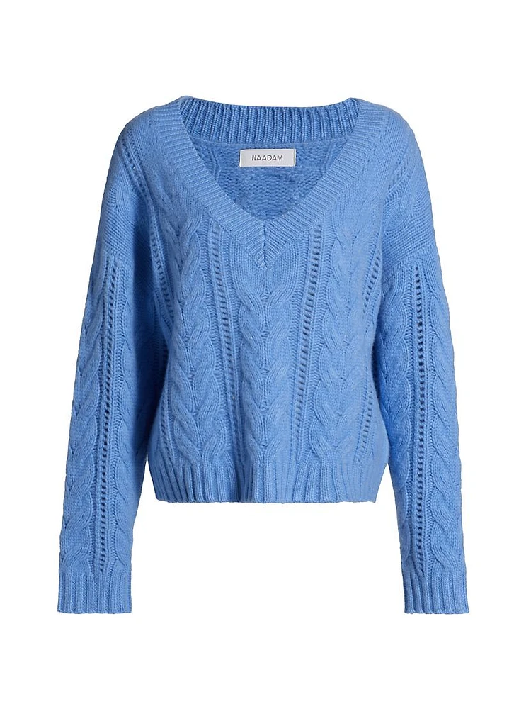 Wool-Cashmere Cable-Knit Sweater