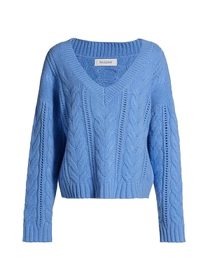 Wool-Cashmere Cable-Knit Sweater