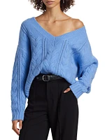 Wool-Cashmere Cable-Knit Sweater