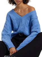 Wool-Cashmere Cable-Knit Sweater