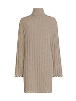 Wool-Cashmere Knit Turtleneck Minidress