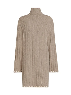 Wool-Cashmere Knit Turtleneck Minidress