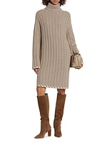 Wool-Cashmere Knit Turtleneck Minidress