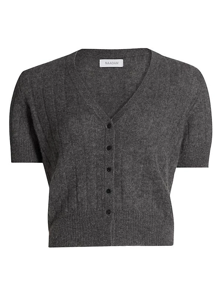 Cashmere Short-Sleeve Cardigan