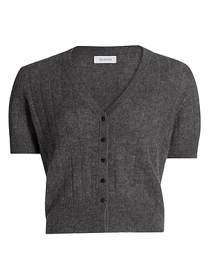 Cashmere Short-Sleeve Cardigan