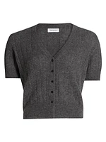 Cashmere Short-Sleeve Cardigan