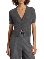 Cashmere Short-Sleeve Cardigan