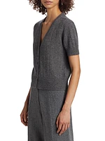 Cashmere Short-Sleeve Cardigan