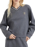 Techno Cotton Piqué Sweatshirt with Logo