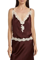 Kira Lace-Trim Silk Camisole