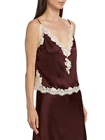 Kira Lace-Trim Silk Camisole