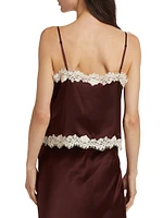 Kira Lace-Trim Silk Camisole