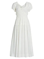 Leanne Ruched Cotton Maxi Dress