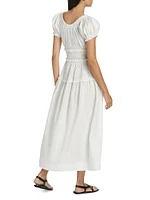 Leanne Ruched Cotton Maxi Dress