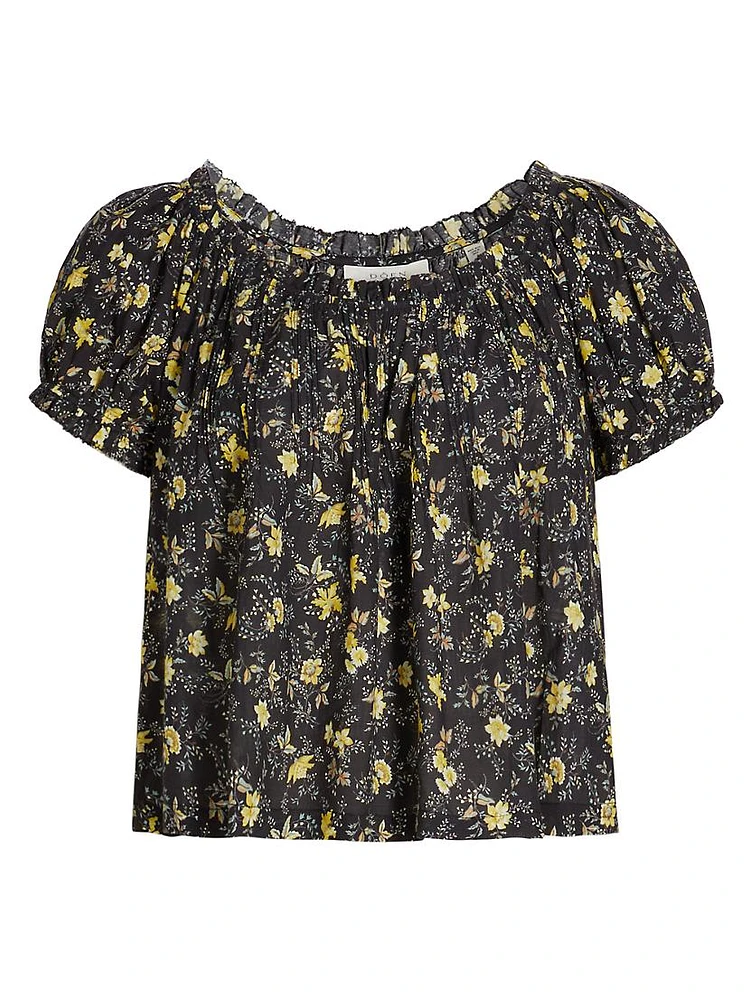 Frederica Floral Cotton-Blend Top