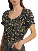 Frederica Floral Cotton-Blend Top