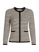 Therese Cotton-Silk Striped Cardigan