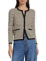 Therese Cotton-Silk Striped Cardigan