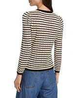 Therese Cotton-Silk Striped Cardigan