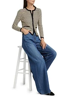 Therese Cotton-Silk Striped Cardigan