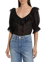 Samara Ruffle-Trim Top