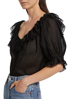 Samara Ruffle-Trim Top