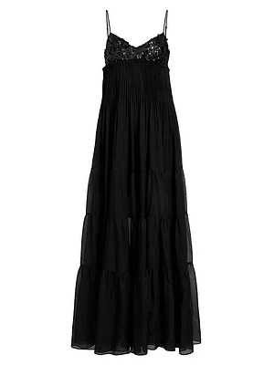 Tamar Embellished Chiffon Tiered Gown