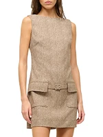 Sheila Herringbone Sleeveless Minidress