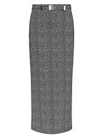 Murray Belted Bouclé Maxi Skirt