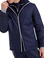 Bonded Stripe Virgin Wool Flannel Mountain Parka Jacket