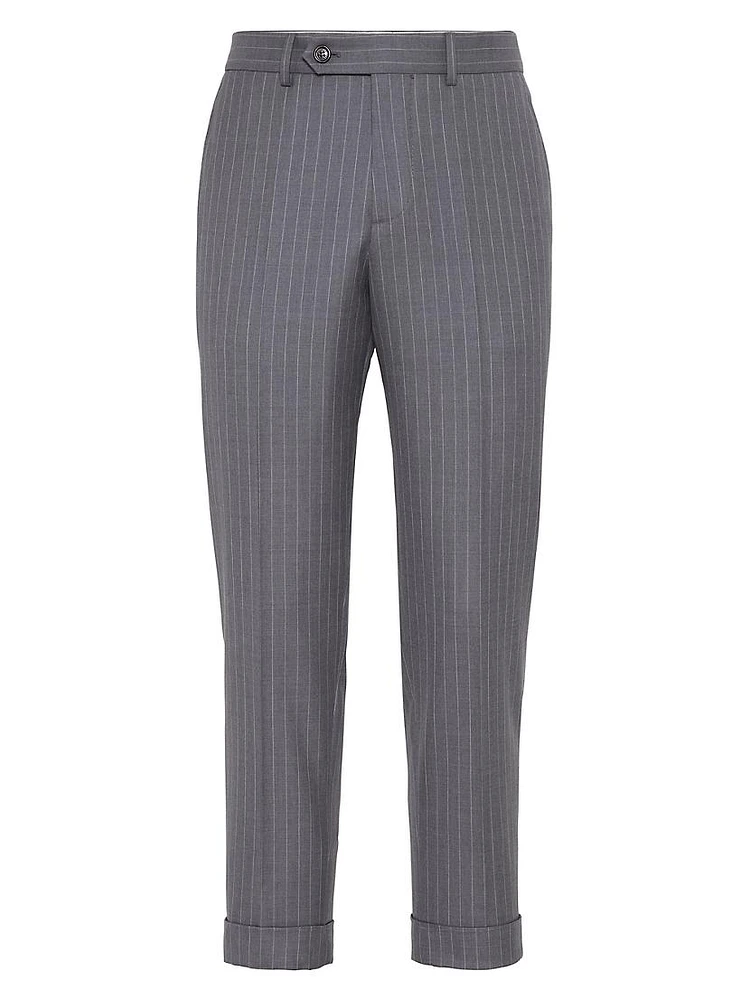 Virgin Wool Stripe Batavia Formal Fit Trousers