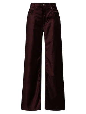 Loli Velvet High-Rise Wide-Leg Jeans