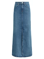 Reconstructed Denim Midi-Skirt