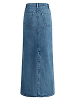 Reconstructed Denim Midi-Skirt