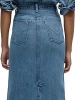 Reconstructed Denim Midi-Skirt