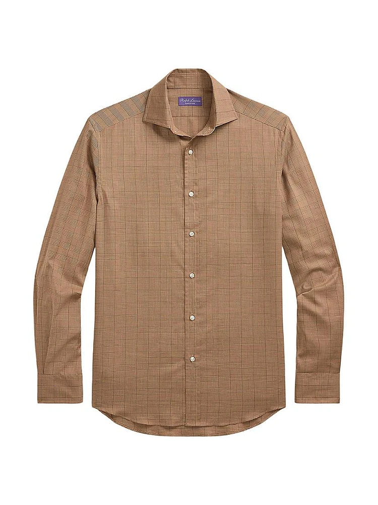 Glen Plaid Lightweight Button-Up Shirt