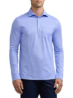 Piqué Cotton Long-Sleeve Polo Shirt