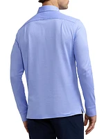 Piqué Cotton Long-Sleeve Polo Shirt