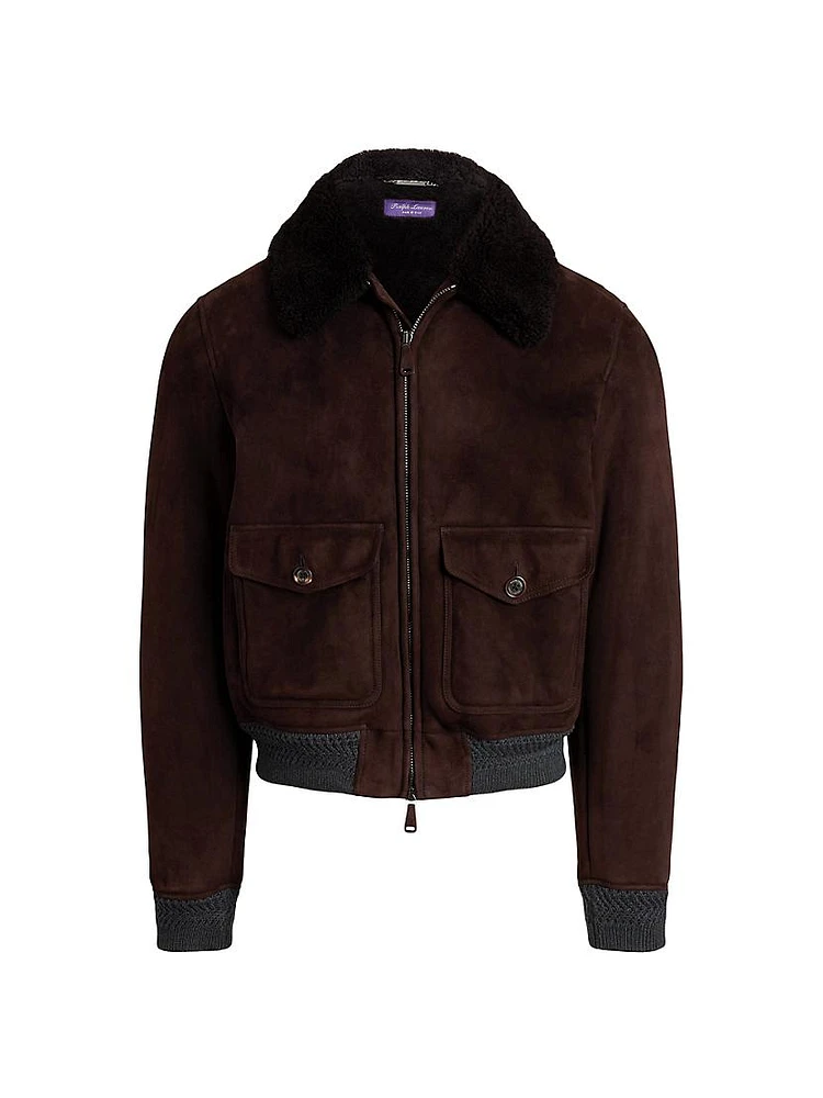 Welles Straight Shearling Bomber Jacket