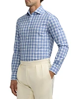 Plaid Two-Ply Cotton Poplin Shirt