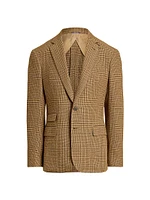 Kent Russel Plaid Single-Breasted Linen-Wool Sportcoat