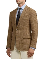 Kent Russel Plaid Single-Breasted Linen-Wool Sportcoat