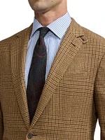 Kent Russel Plaid Single-Breasted Linen-Wool Sportcoat