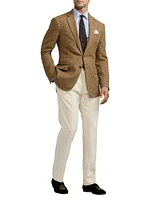 Kent Russel Plaid Single-Breasted Linen-Wool Sportcoat